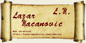 Lazar Macanović vizit kartica